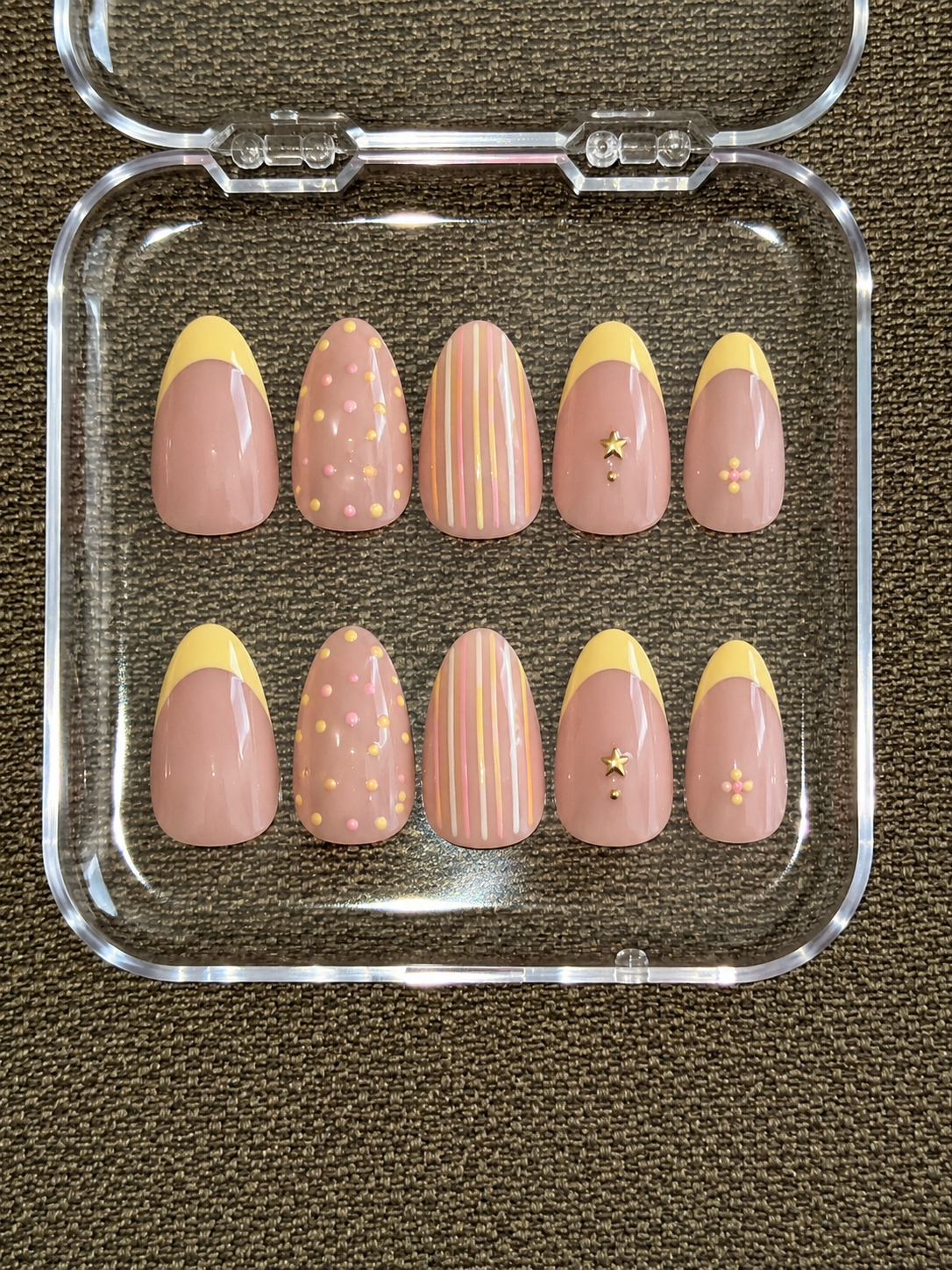 Yellow & Pink & Orange Nails